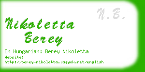 nikoletta berey business card